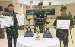 Jajaran Kodam VI/Mlw berhasil meraih Piala dan Piagam Penghargaan pada Lomba Binter Tingkat Kodim dan Lomba Karlister TA 2021, yang diselenggarakan Markas Besar TNI AD. (foto : Exclusive)