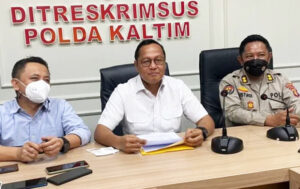 Press release dari Polda Kaltim terkait kasus yang menjerat mantan Sekda Kutim Irawansyah. (1st)
