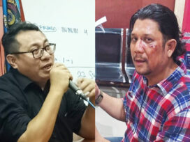 Ketua SMSI Pusat Firdaus mendesak Polisi segera menangkap dan proses hukum penganiaya Wartawan Jeffry Barata Lubis (kanan). (foto : Exclusive)