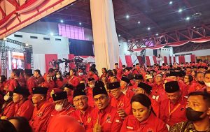 Bendahara DPD PDI Perjuangan Kaltim Muhammad Samsun pada perayaan HUT Ke-50 PDI Perjuangan. (foto : Exclusive)
