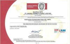 Sertifikat ISPO PT. Andika Permata Sawit Lestari (APSL).