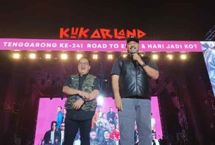 Bupati Kukar Edi Damansyah dan Wakil Bupati Kukar Rendi Solihin pada penutupan Kukar Land Festival 2023. (foto: Exclusive)