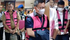 3 dari 5 Tersangka baru dalam perkara korupsi Rp271 Trilyun Tata Niaga Komoditas Timah wilayah IUP PT. Timah Tbk tahun 2015-2022. (foto: Exclusive)