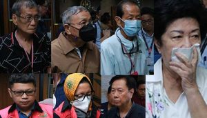 Ketujuh Tersangka perkara dugaan Tindak Pidana Korupsi dalam Tata Kelola Komoditi Emas tahun 2010 -2021. (foto: Exclusive)