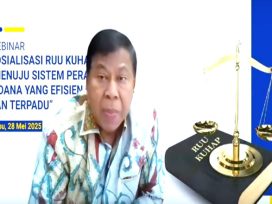 Ketua Kamar Pidana Mahkamah Agung Dr. Prim Haryadi, SH, MH sebagai narasumber pada Webinar Sosialisasi RUU KUHAP. (foto: Exclusive)