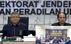 Sosialisasi e-Examinasi di PT Gorontalo yang dilaksanakan secara daring Ditjen Badilum. (foto: Exclusive)