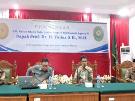 Kegiatan Pembinaan Hakim PTUN se-Indonesia yang digelar secara virtual, dari Pengadilan PTTUN Medan. (foto: Exclusive)