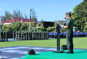 Upacara Dipimpin oleh Kasdam VI/Mulawarman Brigjen TNI Ari Aryanto, S.E., M.I.P.