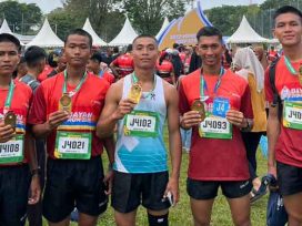 Prajurit Brigif TP 85/BTC berhasil meraih medali pada ajang Bayan Run 2025. (foto: Exclusive)