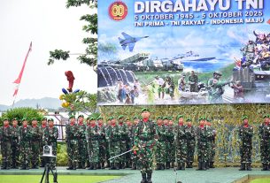 Peringatan HUT Ke-80 Tentara Nasional Indonesia. (foto: Penrem091)